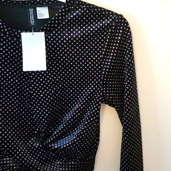 NW H&M Velour glitter Top, Full Sleeves, Size S - Picture 6 of 9